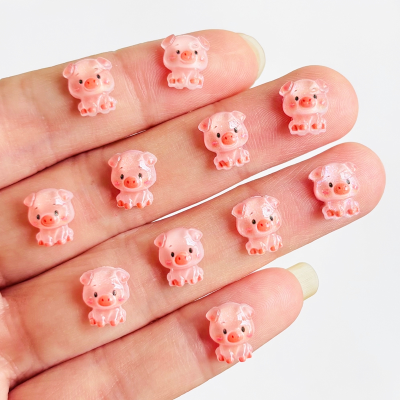 Nail Art Vintage - 60 pieces of cartoon mini pig