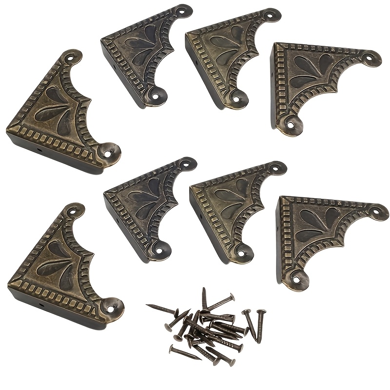 Nail Art Vintage - 8Pcs Furniture Fittings Antique Corner Bracket