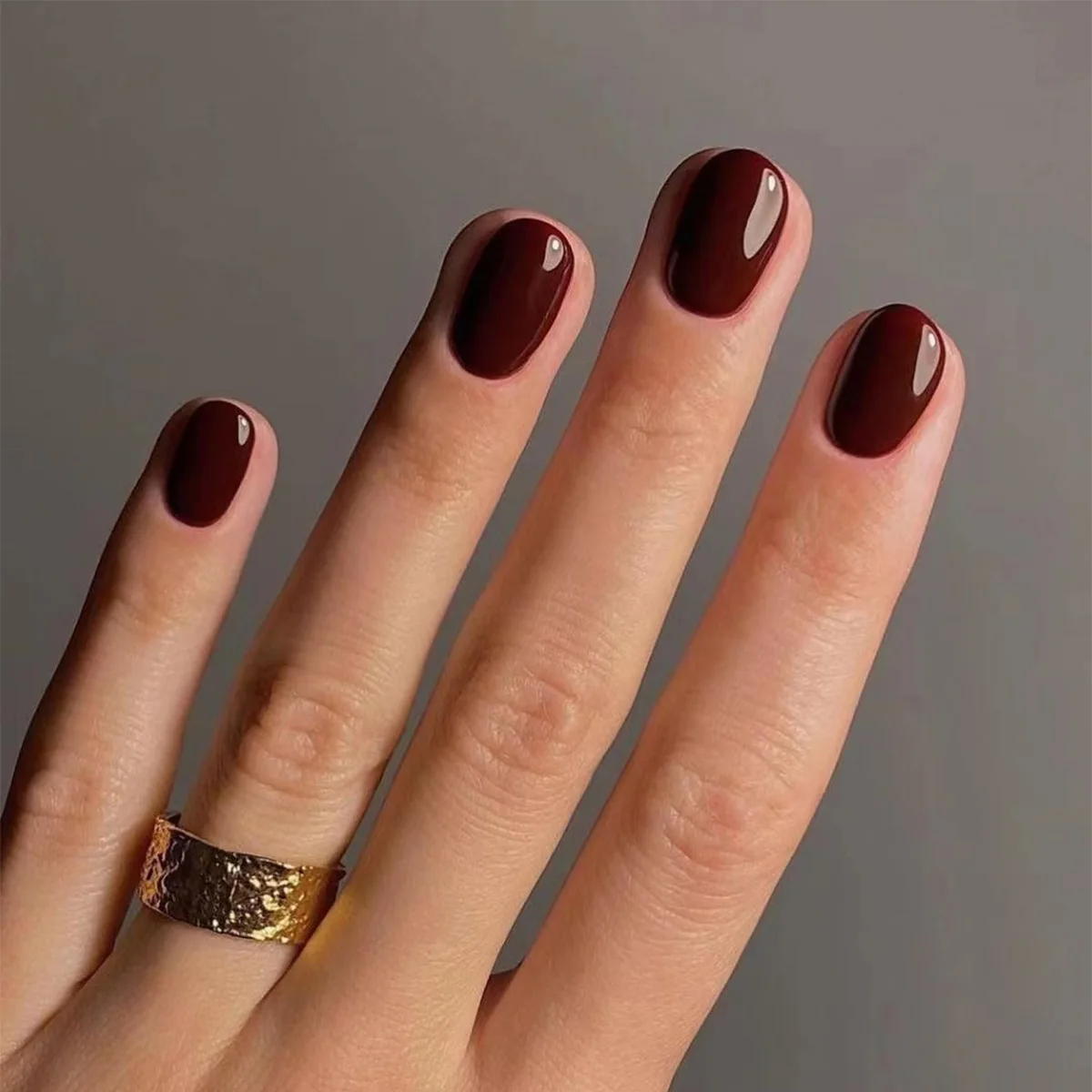 Nail Art Fake Nails - 24Pcs Solid Color Press on Nails