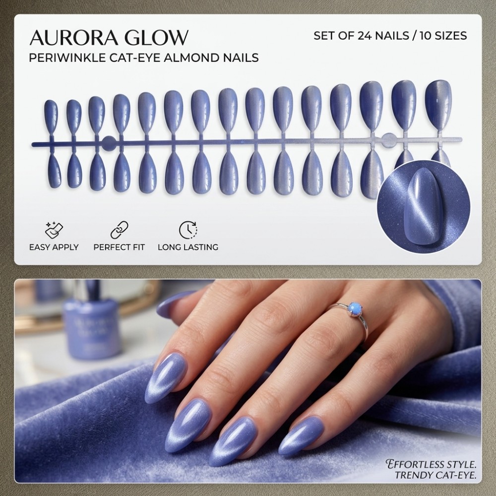 24PCS Short Square Press on Na - Nail Art Extension Cat Eye review and price