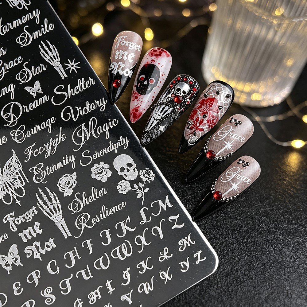 3D Skeleton Skull Butterfly Ha - Nail Art Vintage review and price