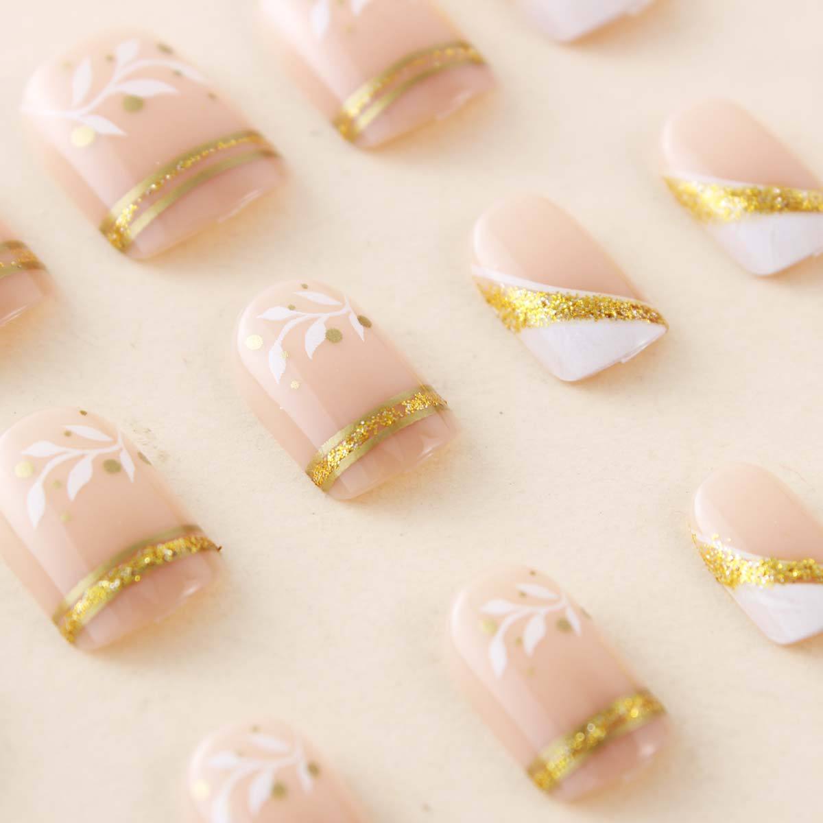 Nude Short Square Press On Nai - Nail Art Fake Nails review and price