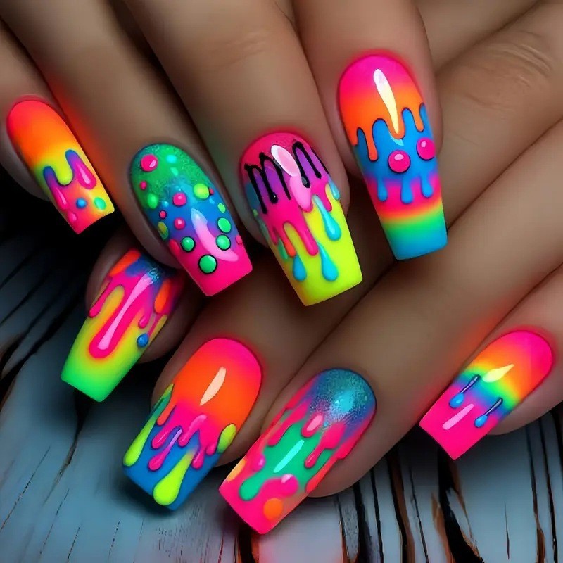 24pcs/set short Medium Long fa - Nail Art Fake Nails review and price