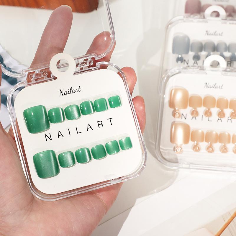 1Box French Fake Nails Glossy  - Nail Art Extension Cat Eye review and price