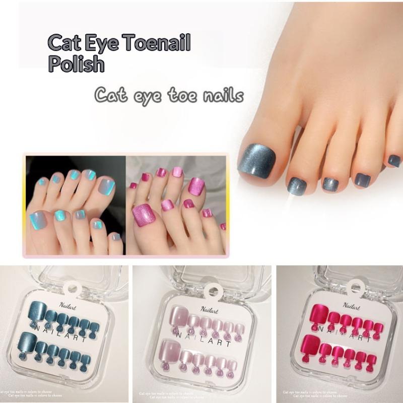1Box French Fake Nails Glossy  - Nail Art Extension Cat Eye review and price