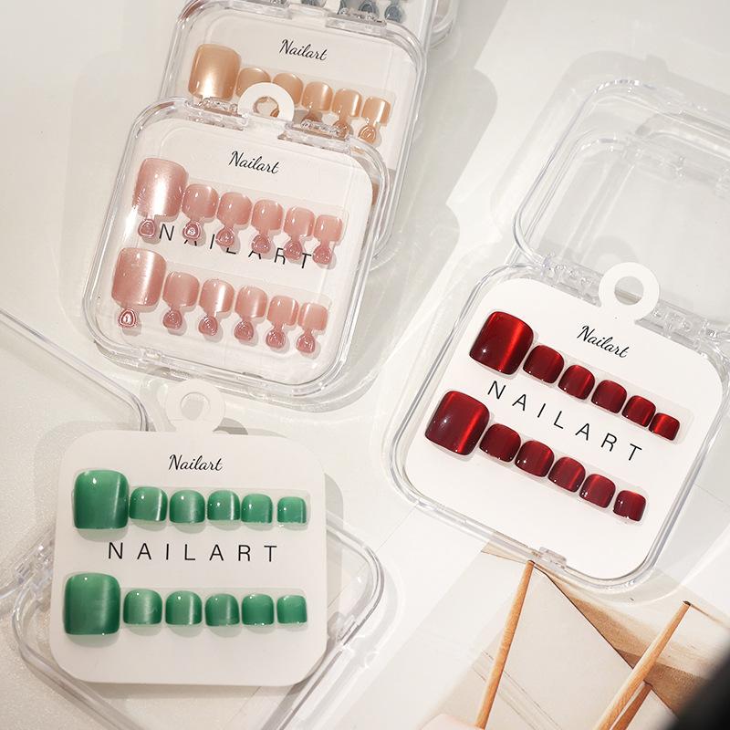 1Box French Fake Nails Glossy  - Nail Art Extension Cat Eye review and price