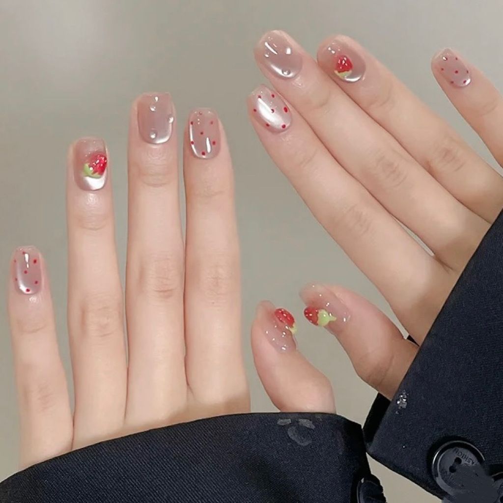 10pcs Short Square Cat Eye Han - Nail Art Fake Nails review and price