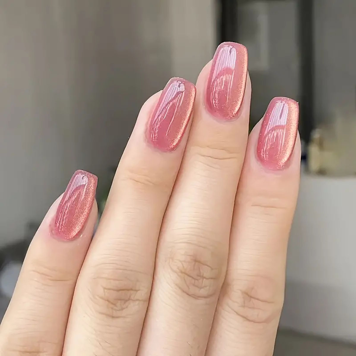 24pcs/30pcs short square balle - Nail Art Pink Cat Eye review and price