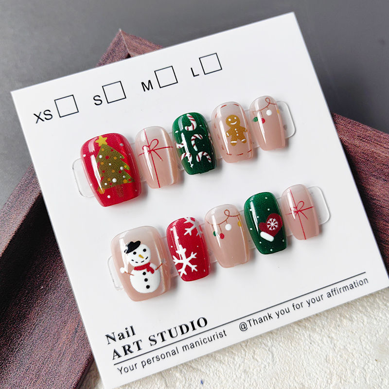 10 Pcs Christmas Half Handmade - Nail Art Fake Nails review and price