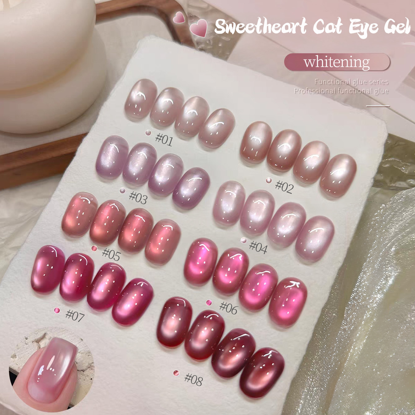1pcs TC 2026 Summer Popular Ic - Nail Art Pink Cat Eye review and price