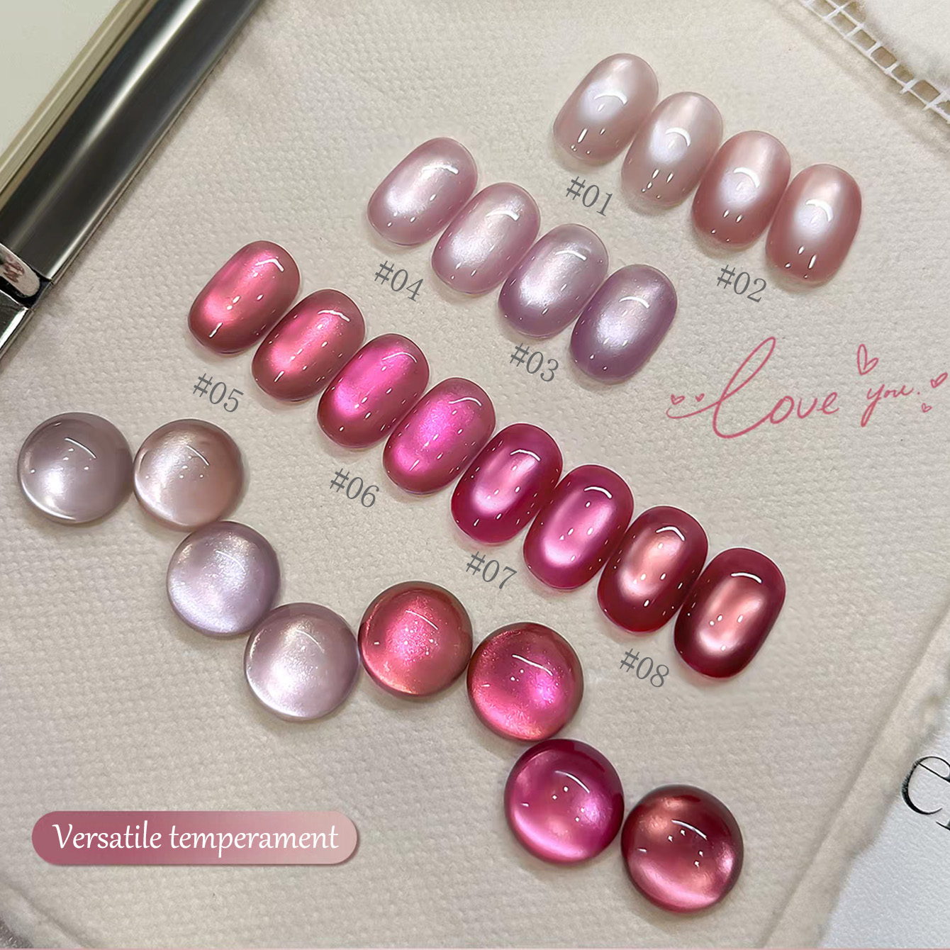 1pcs TC 2026 Summer Popular Ic - Nail Art Pink Cat Eye review and price