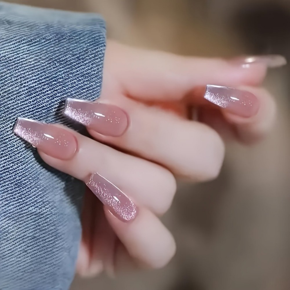 24pcs Sparkling Pink Glitter C - Nail Art Pink Cat Eye review and price