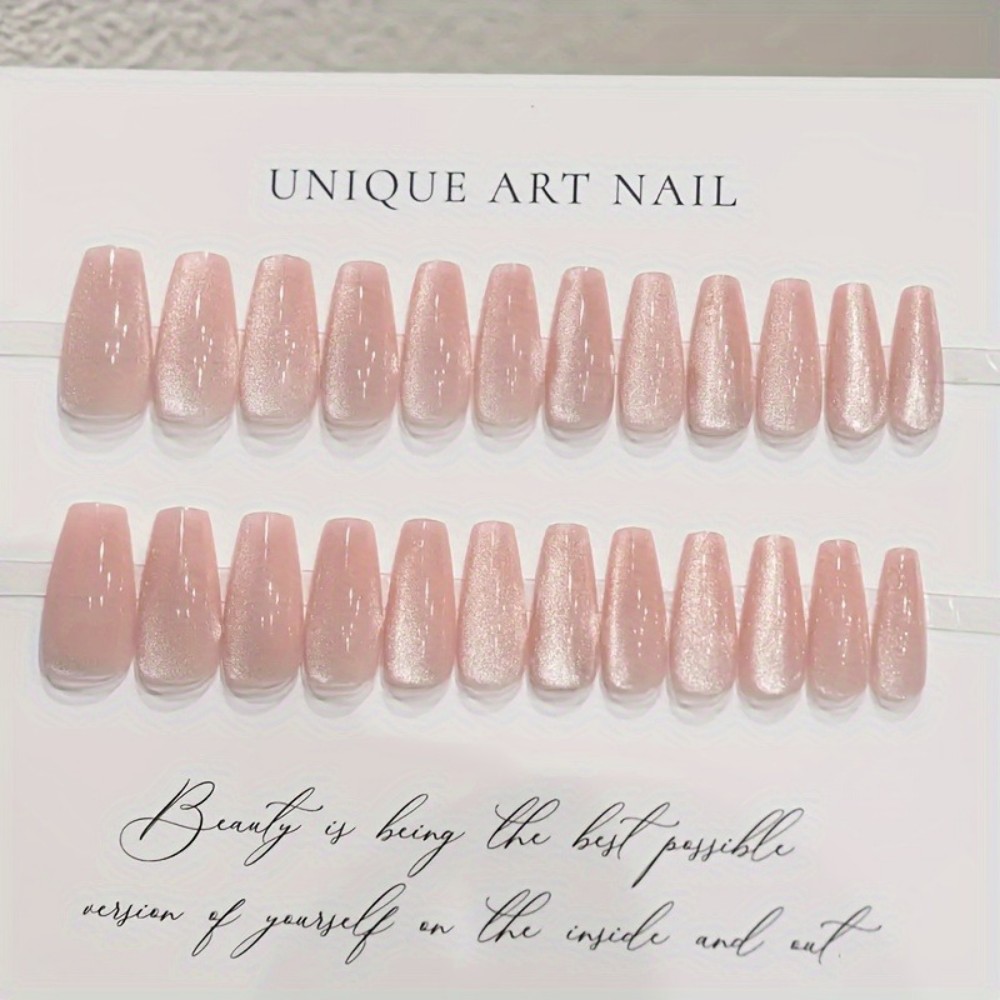 24pcs Sparkling Pink Glitter C - Nail Art Pink Cat Eye review and price