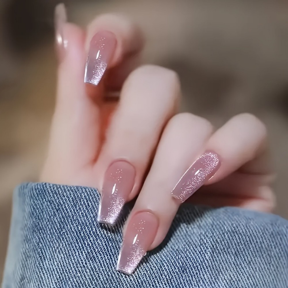 24pcs Sparkling Pink Glitter C - Nail Art Pink Cat Eye review and price