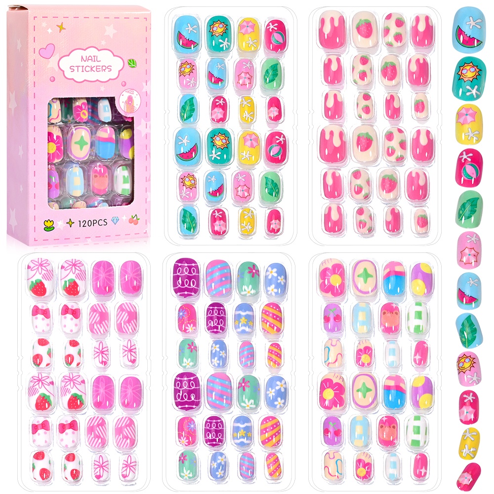 120-Piece 5-Set Candy Kids Pre - Nail Art Fake Nails review and price