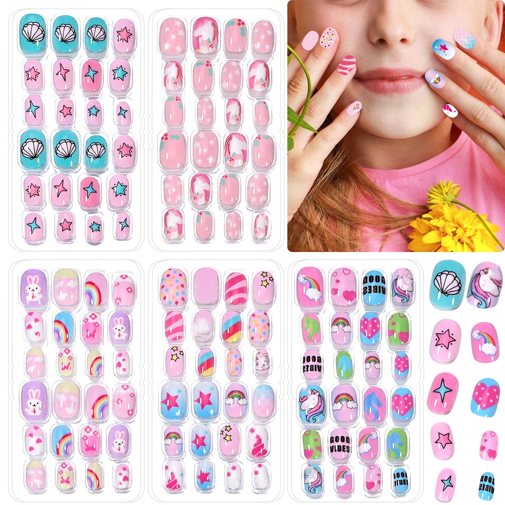 120-Piece 5-Set Candy Kids Pre - Nail Art Fake Nails review and price