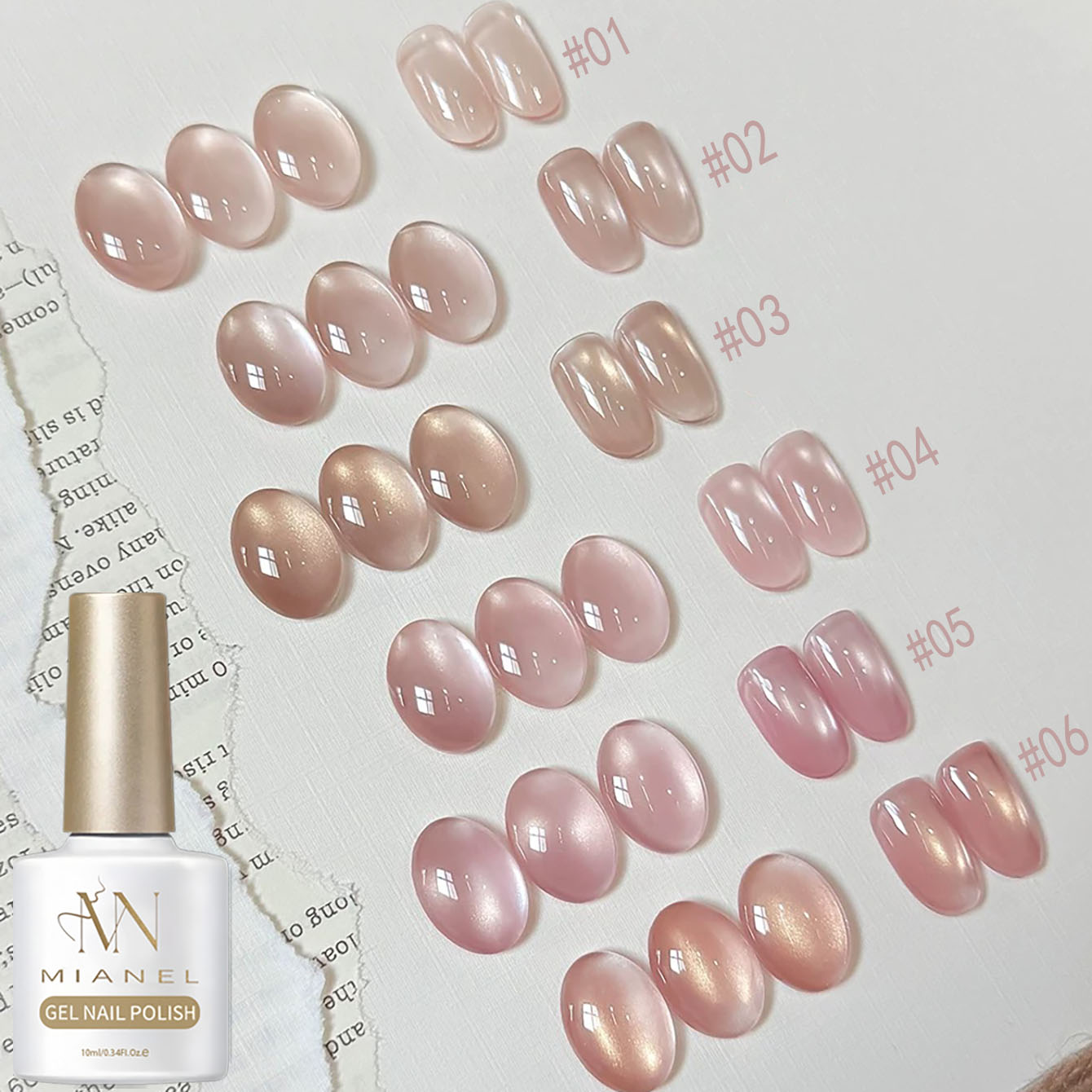MIANEL 10ML Lover Pink Series  - Nail Art Pink Cat Eye review and price