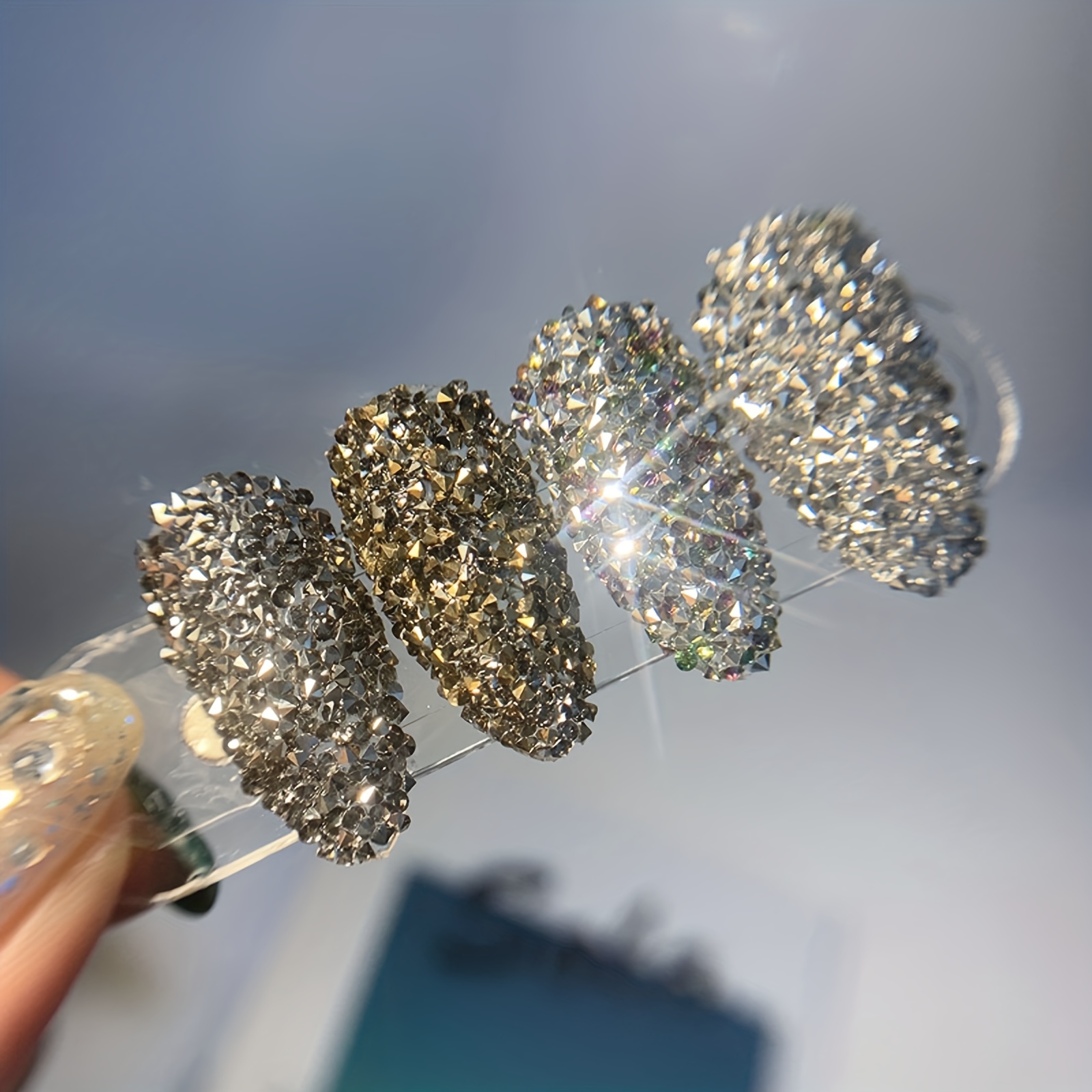 Glitter Caviar Nails Rhineston - Nail Art Xmas review and price