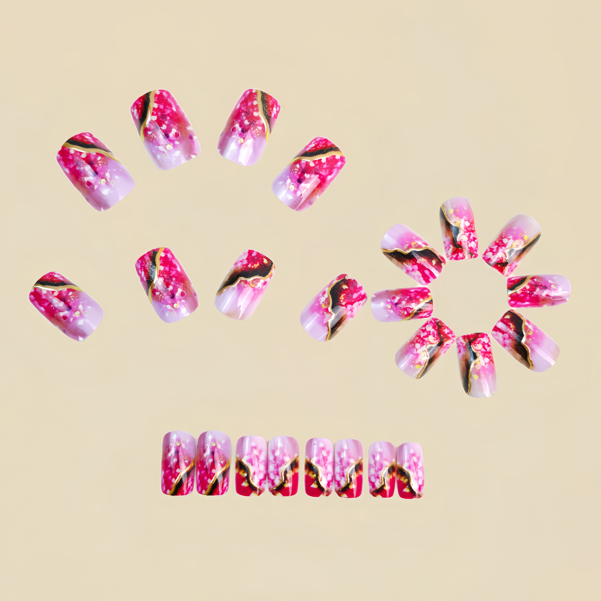 Medium fake nails for women gi - Nail Art Fake Nails review and price