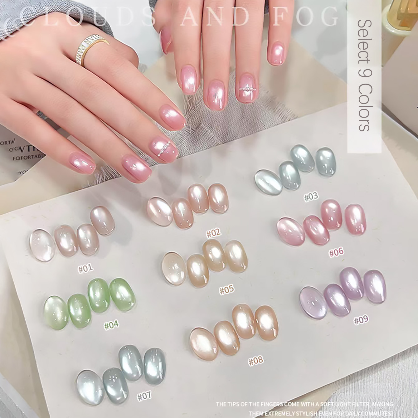 SHAKA 1pcs Clear Cloudy White  - Nail Art Pink Cat Eye review and price